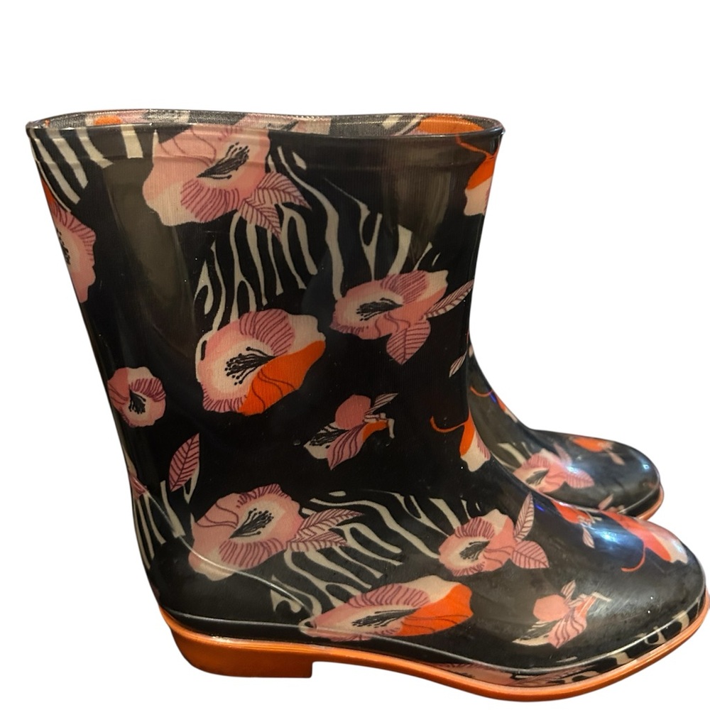 Floral Patterned Women's Rain Boots